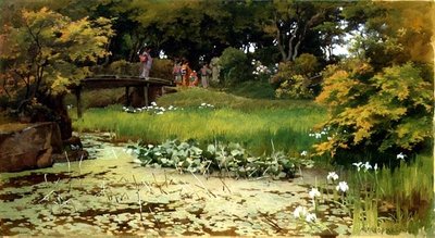 Étang dans le jardin de Raku-Raku-Tei, Hikone - Alfred Parsons