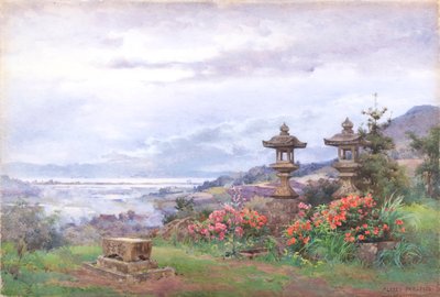 Coucher de soleil sur le lac Biwa, depuis Tennenji - Alfred Parsons