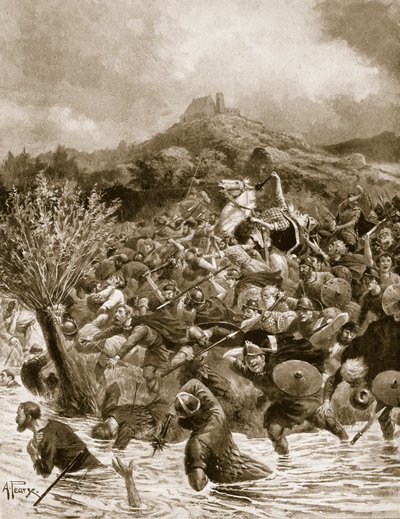 Le roi Penda tué à Winwaedfield, 655, illustration de 