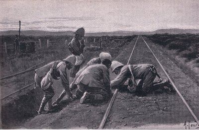 Nos troupes faisant sauter une voie ferrée militaire au nord de Bloemfontein - Alfred Pearse