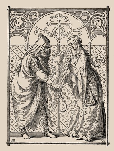 Die Nibelungen. Demande de bouclier de Hagen, 1840-1841 - Alfred Rethel