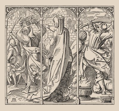 Die Nibelungen. Comment la reine a ordonné de brûler la salle, 1840-1841 - Alfred Rethel