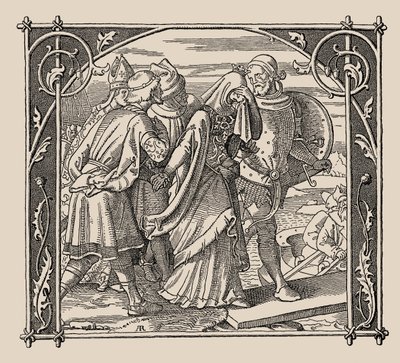 Les Nibelungen. Adieu de Kriemhild, 1840-1841 - Alfred Rethel