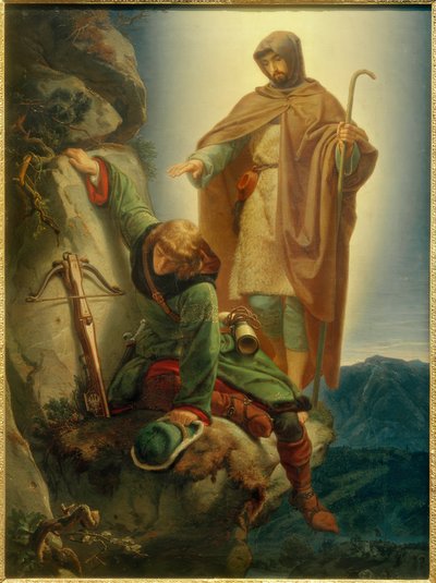Ange gardien sauvant Maximilien dans la paroi de Saint-Martin - Alfred Rethel