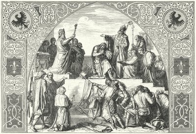 Le baptême du chef saxon Widukind, 785 (gravure) - Alfred Rethel