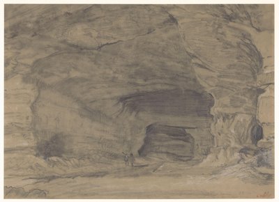 Deux figures se promenant dans une grande grotte - Alfred Robaut