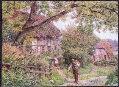 Un chemin à Houghton, Suffolk, de The Cottages and the Village Life of Rural England publié par Dent & Sons Limited, 1912 - Alfred Robert Quinton