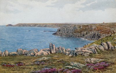 Cap Cornwall, et grottes et falaises, à Lands End - Alfred Robert Quinton