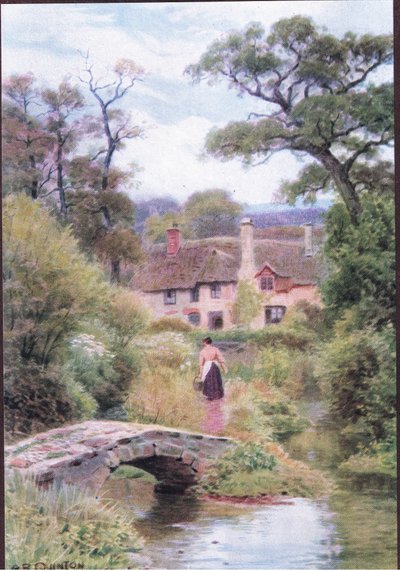 Passerelle, près de Porlock, Somerset, de The Cottages and the Village Life of Rural England publié par Dent & Sons Limited - Alfred Robert Quinton