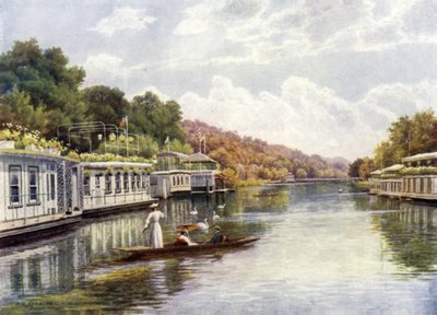 Houseboats sur Henley Backwater - Alfred Robert Quinton