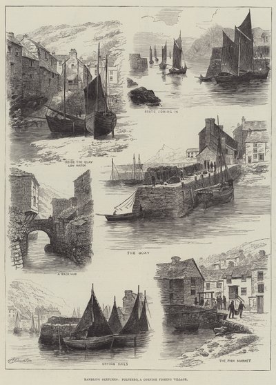 Croquis vagabonds, Polperro, un village de pêcheurs en Cornouailles - Alfred Robert Quinton