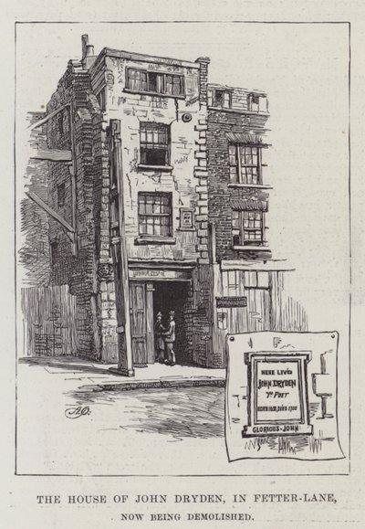 La maison de John Dryden, à Fetter-Lane, en cours de démolition - Alfred Robert Quinton