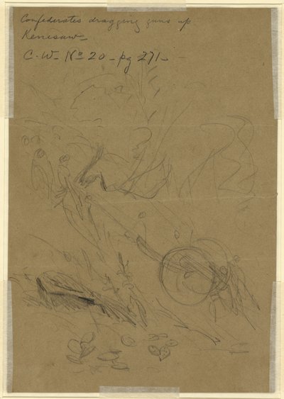 Confédérés traînant des canons sur Kenesaw - Alfred Rudolph Waud