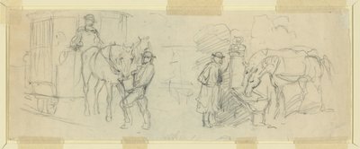 Nourrir et reposer les chevaux - Alfred Rudolph Waud
