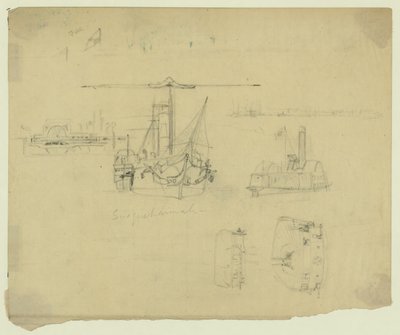 Cinq vues de la Susquehannah et du Cérès - Alfred Rudolph Waud