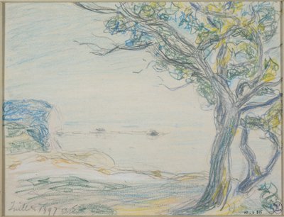 Arbres au bord de la mer - Alfred Sisley