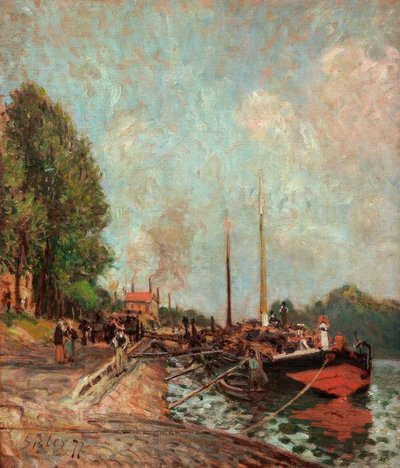 Barque à Billancourt - Alfred Sisley