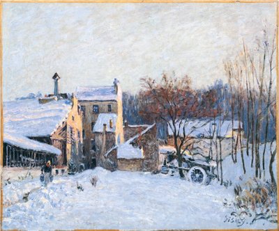 French: Une cour à Chaville - Alfred Sisley