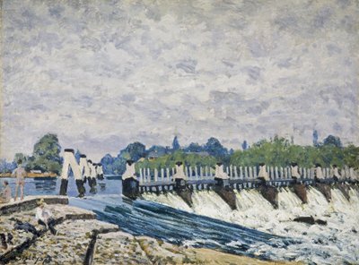 Molesey Weir, Hampton Court - Alfred Sisley
