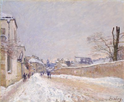 Rue Eugène Moussoir à Moret : hiver - Alfred Sisley