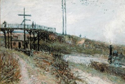La passerelle au-dessus du chemin de fer à Sèvres, vers 1879 - Alfred Sisley