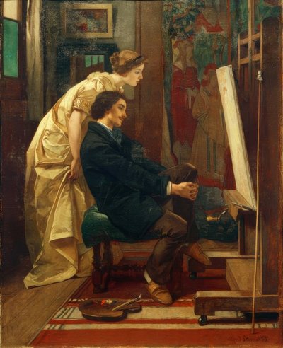 A. Stevens, Le peintre et son modèle - Alfred Emile Stevens
