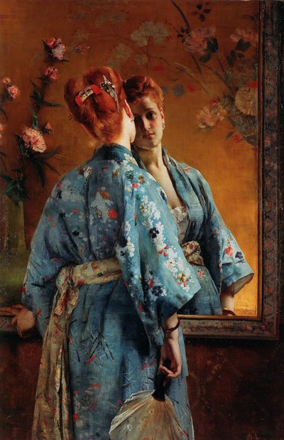 La Parisienne japonaise, vers 1871-1874. - Alfred Emile Stevens