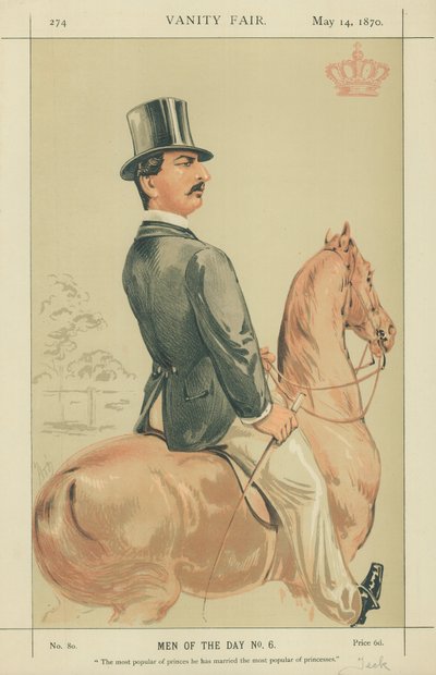S.A.S. le duc de Teck, le plus populaire des princes a épousé la plus populaire des princesses, 14 mai 1870, caricature de Vanity Fair - Alfred Thompson