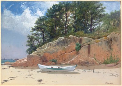 Dory sur la plage de Dana, Manchester-by-the-Sea, Massachusetts, 1879 - Alfred Thompson Bricher