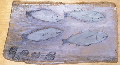 Quatre poissons - Alfred Wallis