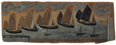 Port de St. Ives avec Cinq Voiliers - Alfred Wallis