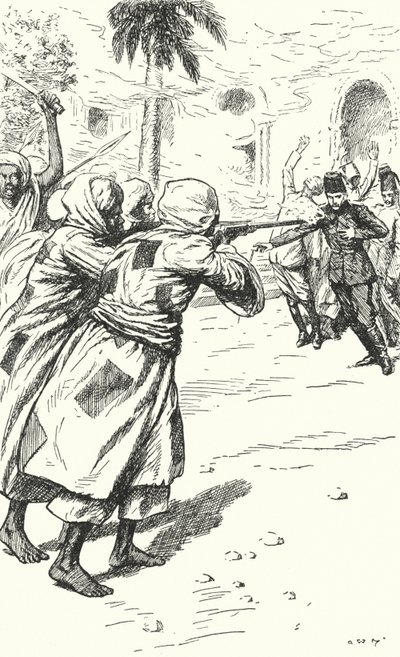 Assassinat du général Charles George Gordon par les Mahdistes, Khartoum, Soudan, 1885 - Alfred Wallis Mills