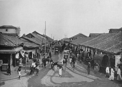 Scène de rue typique dans les quartiers indigènes, Colombo, vers 1890, 1910 - Alfred William Amandus Plate