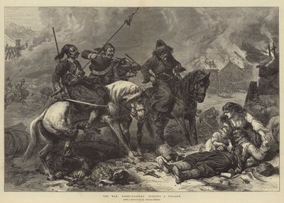 La guerre, Bachi-Bouzouks brûlant un village - Alfred William Hunt