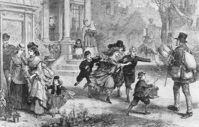 Saint-Valentin, "Oh! Voici le facteur!" (gravure) - Alfred William Hunt