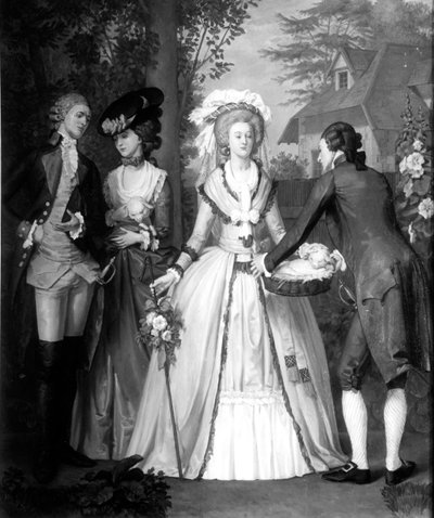 Marie-Antoinette (1755-93) de Habsbourg-Lorraine, reine de France et de Navarre, en bergère à Trianon - Alfred Wilson Cox