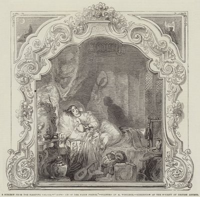 Un sujet du Palais Endormi, Approche du Prince Féerique, Exposition de la Société des Artistes Britanniques - Alfred Woolmer
