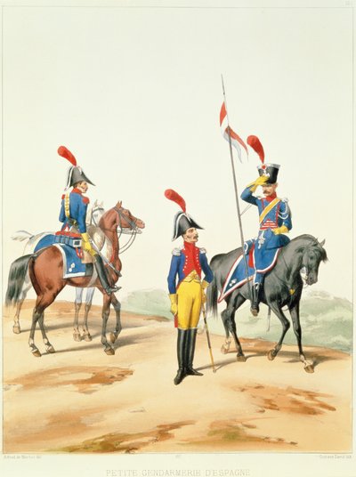 Troupes françaises, gravé par Gustave David (1824-91) 1810 - Alfred de after Marbot