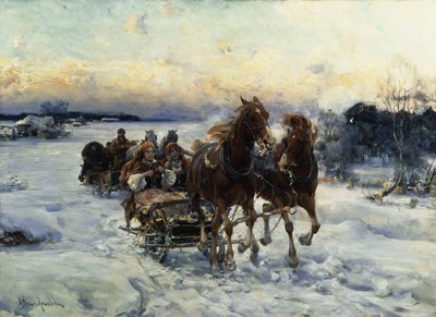 La promenade en traîneau - Alfred von Wierusz Kowalski