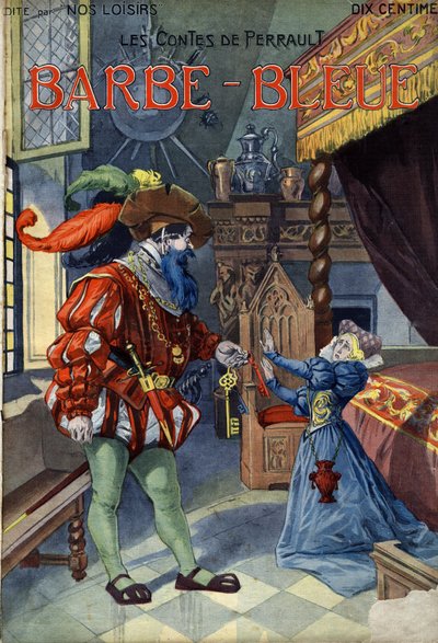 Barbe Bleue, Conte de Charles Perrault (1628-1703). Illustration de Vaccari et Carrey dans la collection "Les beaux contes" "Nos loisirs" vers 1910. Collection privée. - Alfredo and Carrey Vaccari