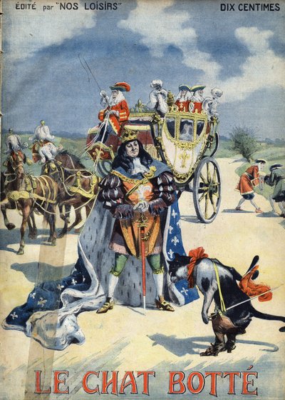 Le Chat botté. Conte populaire. Illustration de Vaccari et Carrey dans la collection Les beaux contes Nos loisirs vers 1910. Collection privée - Alfredo and Carrey Vaccari