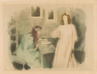 Deux filles dans un intérieur - Alfredo Müller (signed by artist)
