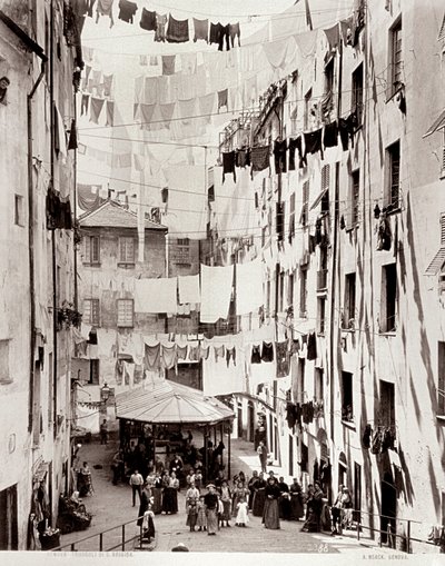 Vue de la petite Piazza dei Truogoli di Santa Brigida, vers 1895 - Alfredo Noack