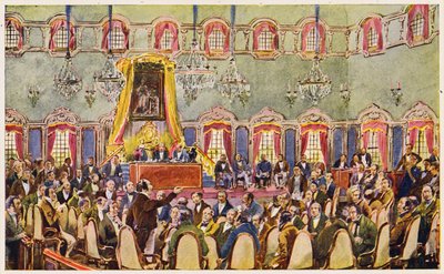 Approbation de la Constitution portugaise par les Cortes - Alfredo Roque Gameiro