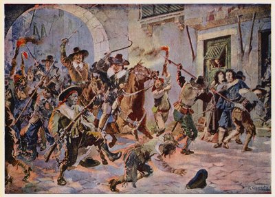 Émeutes à Lisbonne sous le règne du roi Afonso VI du Portugal - Alfredo Roque Gameiro