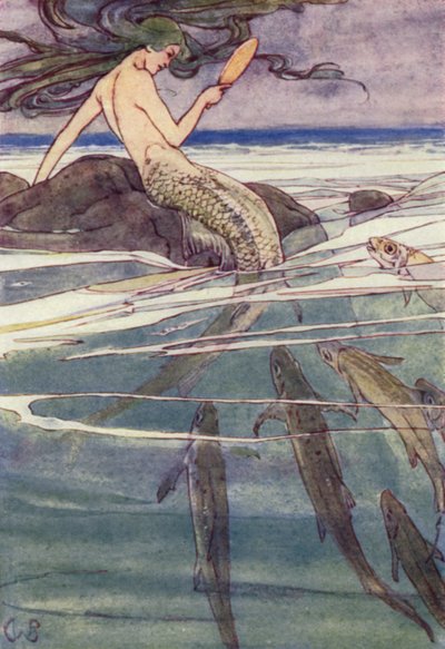 Elle peignait ses longues tresses (lithographie en couleur) - Alice Bolingbroke (after) Woodward