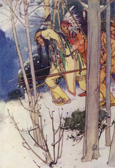 Les Indiens se glissèrent silencieusement (lithographie en couleur) - Alice Bolingbroke (after) Woodward