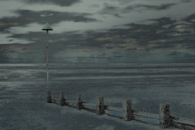 Beach Walk, Leigh-on-Sea, 2018 (photographie repeinte à la main) - Alice Gur-Arie
