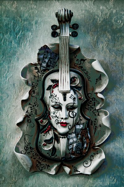 Muse de Monteverdi, 2017 (photographie repeinte à la main) - Alice Gur-Arie
