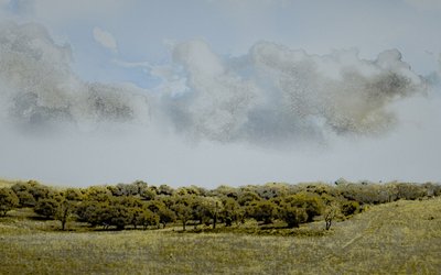 Après-midi sicilien, 2018 (photographie peinte à la main) - Alice Gur-Arie